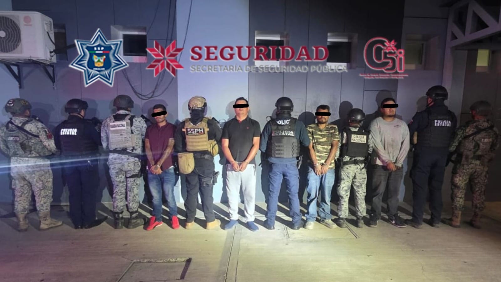 Capturan en Tepeapulco a cuatro hombres; tres eran objetivos prioritarios de la SSPH