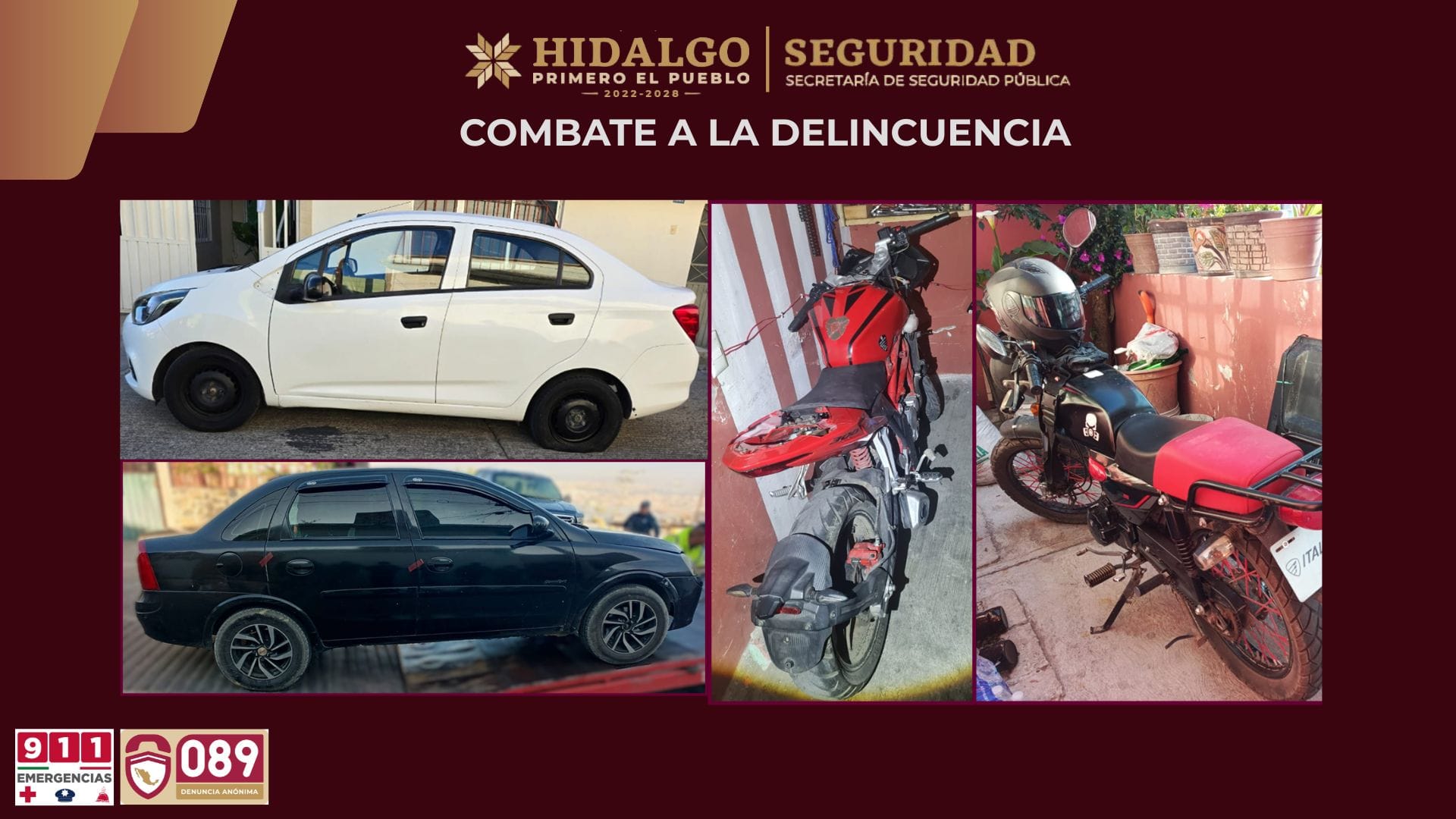 Cateos en Tulancingo dejan dos detenidos, droga y vehículos robados asegurados