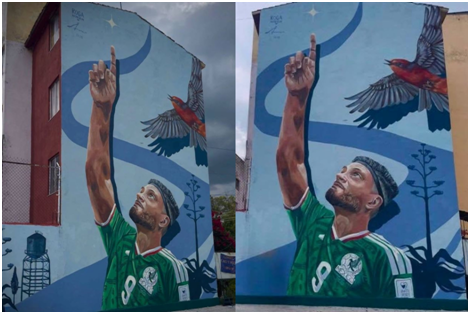 Crean mural en honor al futbolista hidalguense Raúl Jiménez imagen destacada