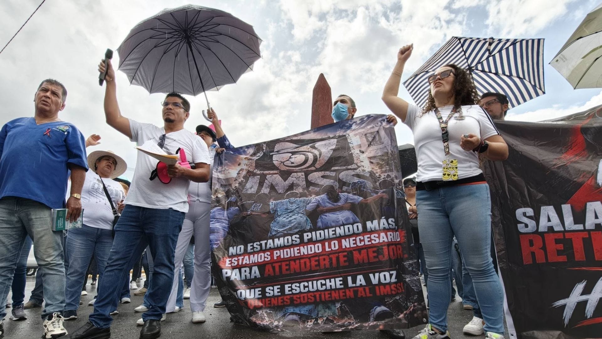 Trabajadores del IMSS en Hidalgo protestan por mejores condiciones laborales y pensiones imagen destacada