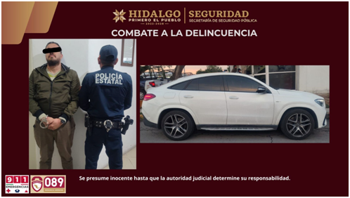 Recuperan vehículo robado en plaza comercial de Pachuca; aseguran a presunto responsable