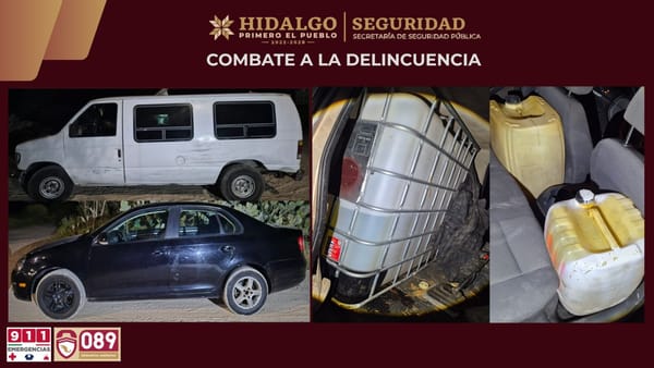Detienen a dos con 770 litros de hidrocarburo en Tlaxcoapan