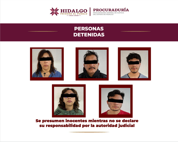 AIC detiene a cinco personas por presunto narcomenudeo en Pachuca