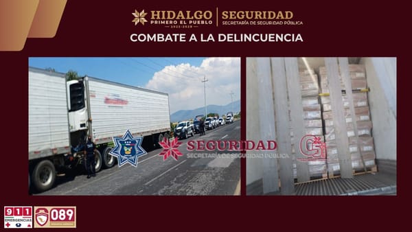 Recuperan en Hidalgo tractocamión con 56 toneladas de carne de cerdo robadas en Arco Norte