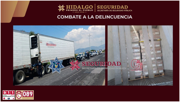 Recuperan tractocamión robado con 56 toneladas de carne de cerdo