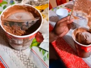 Joven se entera de que le declararon su amor en un bote de helado un mes después