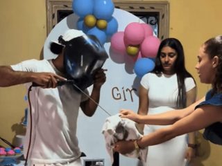 Hacen revelación de género al estilo herrero